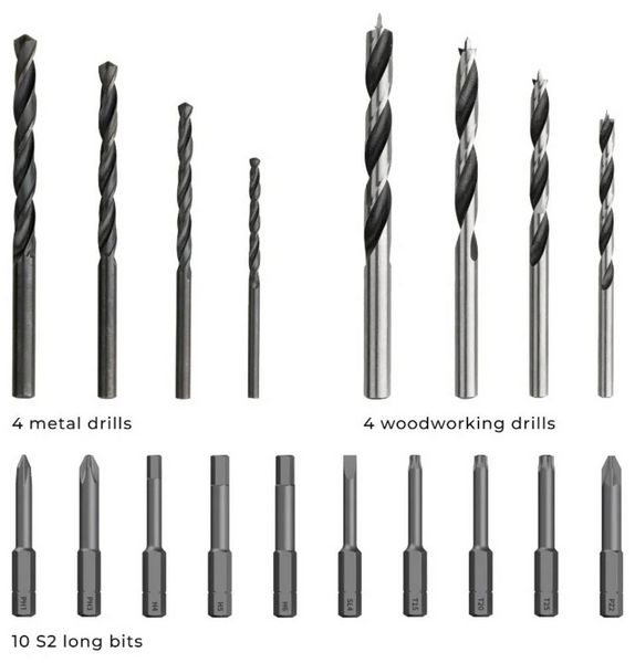 Produktbild: HOTO -Akku-Bohrschrauber 36W b&uuml;rstenlos