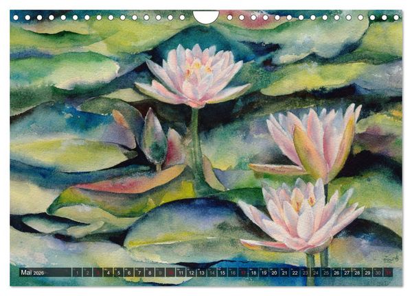 Produktbild: Garten Aquarelle (Wandkalender 2026 DIN A4 quer), CALVENDO Monatskalender
