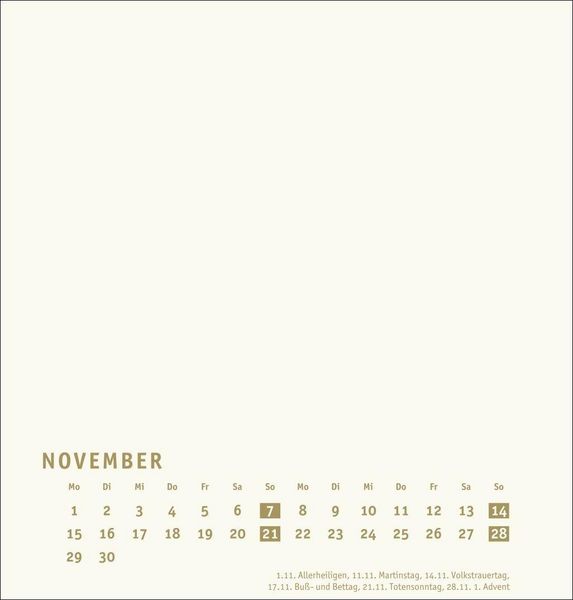 Produktbild: Premium-Bastelkalender gold mittel 2027