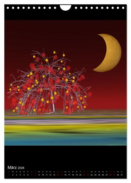 Produktbild: Fantasieb&auml;ume im Mondschein (Wandkalender 2026 DIN A4 hoch), CALVENDO Monatskalender
