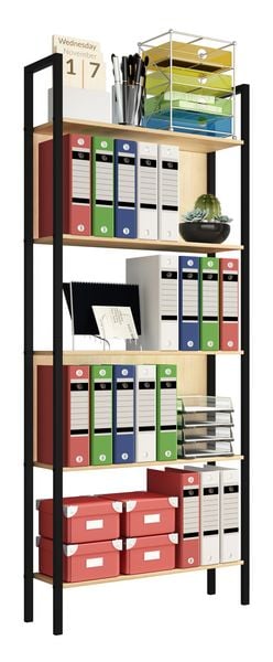Produktbild: Holz Metall Stand Regal B&uuml;ro B&uuml;cher Flakos 5fach