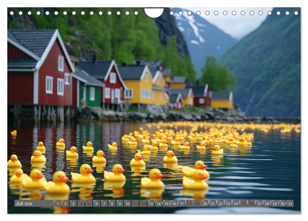 Produktbild: Gummienten auf Weltreise (Wandkalender 2026 DIN A4 quer), CALVENDO Monatskalender