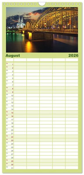 Produktbild: Familienplaner 2026 - Deutsche Br&uuml;cken mit 5 Spalten (Wandkalender, 21 x 45 cm) CALVENDO