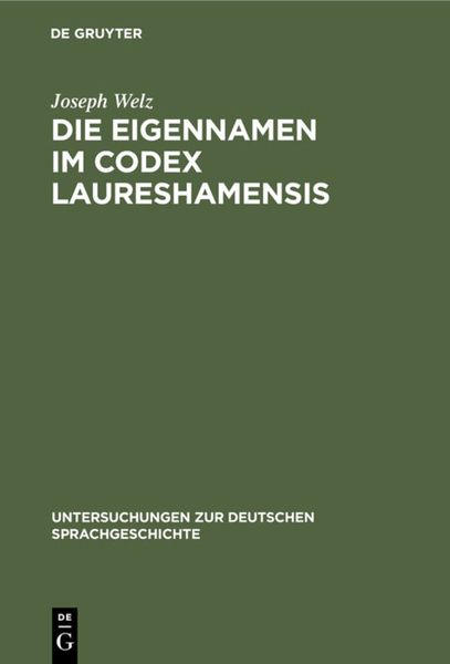 Produktbild: Die Eigennamen im Codex Laureshamensis