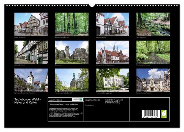 Produktbild: Teutoburger Wald - Natur und Kultur (hochwertiger Premium Wandkalender 2026 DIN A2 quer), Kunstdruck in Hochglanz