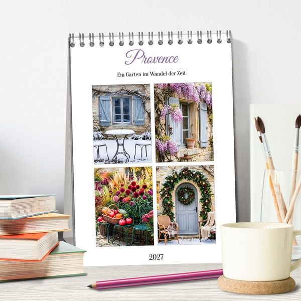 Produktbild: Provence Ein Garten im Wandel der Zeit (Tischkalender 2027 DIN A5 hoch), CALVENDO Monatskalender