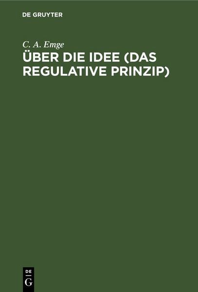 Produktbild: &Uuml;ber die Idee (Das regulative Prinzip)