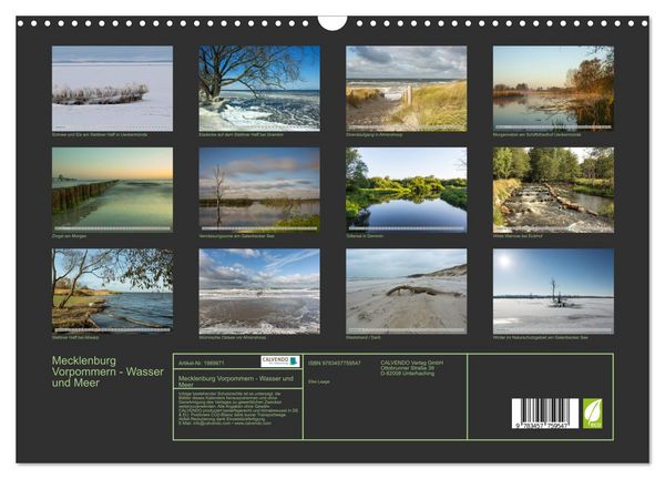 Produktbild: Mecklenburg Vorpommern - Wasser und Meer (Wandkalender 2026 DIN A3 quer), CALVENDO Monatskalender