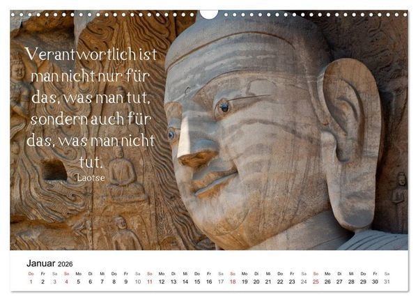 Produktbild: Reisefreu(n)de: Leben in Harmonie - buddhistische Zitate (Wandkalender 2026 DIN A3 quer), CALVENDO Monatskalender