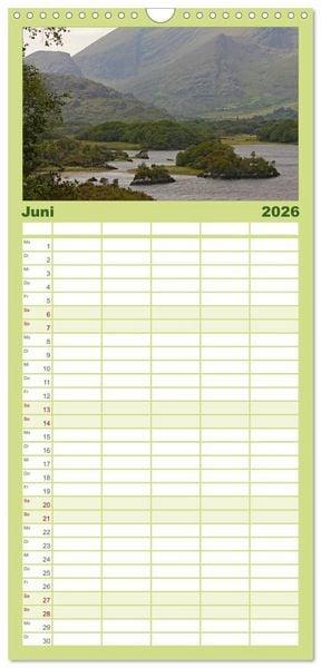 Produktbild: Familienplaner 2026 - Irlands vielf&auml;ltige Landschaften mit 5 Spalten (Wandkalender, 21 x 45 cm) CALVENDO