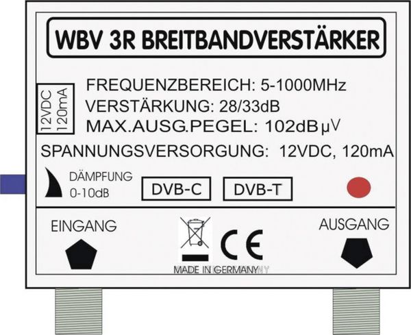 Produktbild: Wittenberg Antennen WBV-3R DVB-T Verst&auml;rker