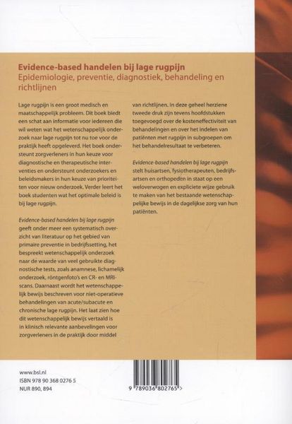 Produktbild: Evidence-based handelen bij lage rugpijn