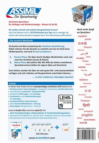 Produktbild: ASSiMiL Griechisch ohne M&uuml;he - Audio-Sprachkurs Plus - Niveau A1-B2