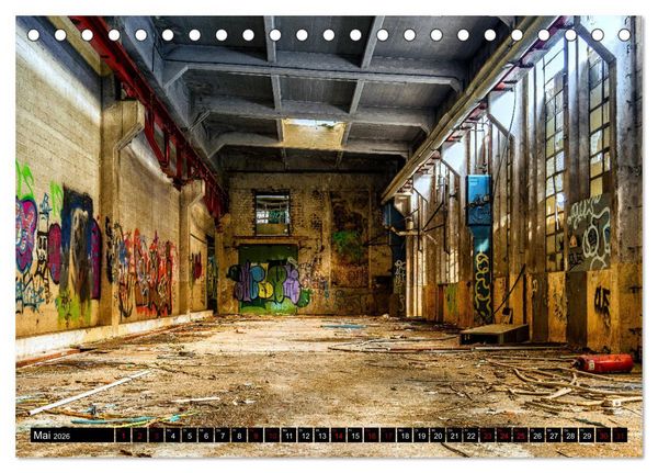 Produktbild: Lost Places Graffiti (Tischkalender 2026 DIN A5 quer), CALVENDO Monatskalender