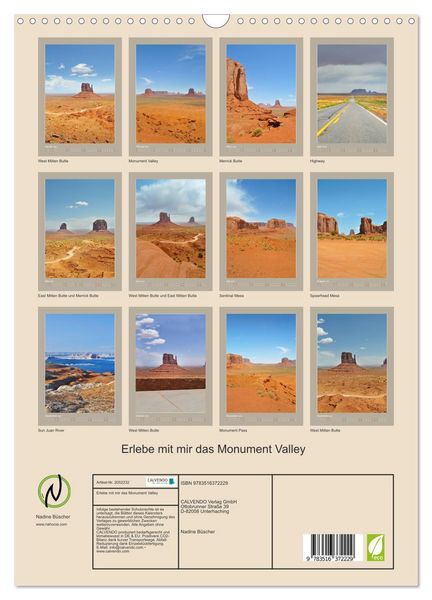 Produktbild: Erlebe mit mir das Monument Valley (Wandkalender 2026 DIN A3 hoch), CALVENDO Monatskalender