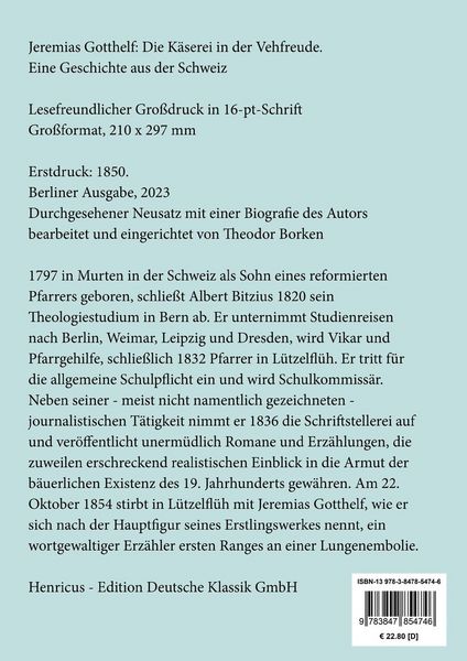 Produktbild: Die K&auml;serei in der Vehfreude (Gro&szlig;druck)