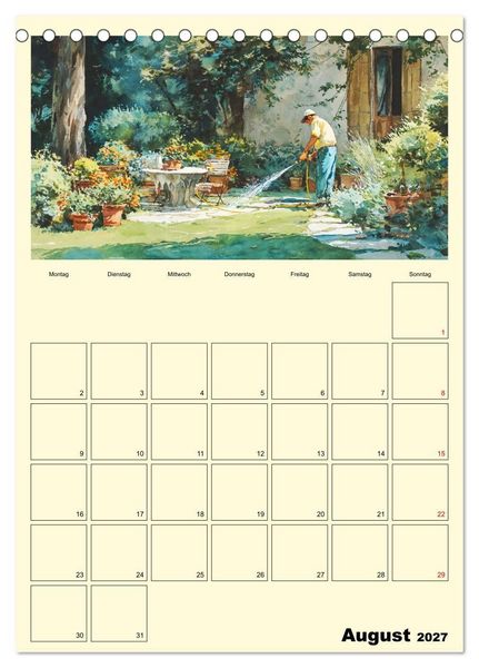 Produktbild: M&auml;nner im Garten. Entspannte Augenblicke im Gr&uuml;nen (Tischkalender 2027 DIN A5 hoch), CALVENDO Monatskalender