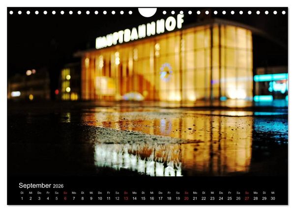Produktbild: K&ouml;ln bei Nacht - dunkelbunte Stadt (Wandkalender 2026 DIN A4 quer), CALVENDO Monatskalender