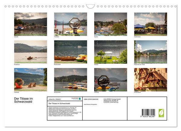 Produktbild: Der Titisee im Schwarzwald (Wandkalender 2026 DIN A3 quer), CALVENDO Monatskalender