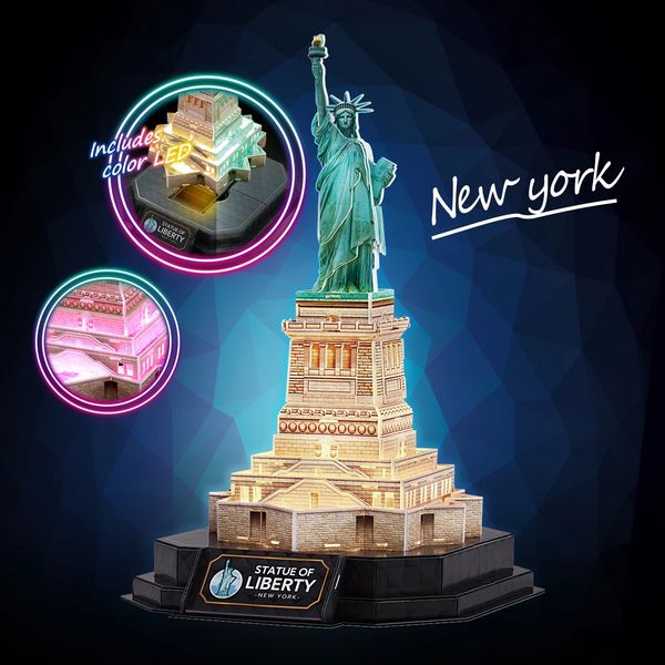 Produktbild: CUBICFUN - 3D Puzzle Freiheitsstatue LED 79 Teile