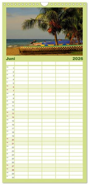 Produktbild: Familienplaner 2026 - Von Mexiko nach Panama in 12 Monaten mit 5 Spalten (Wandkalender, 21 x 45 cm) CALVENDO