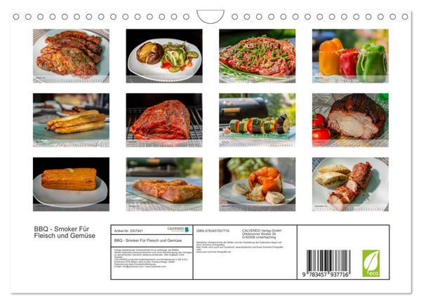 Produktbild: BBQ - Smoker F&uuml;r Fleisch und Gem&uuml;se (Wandkalender 2026 DIN A4 quer), CALVENDO Monatskalender
