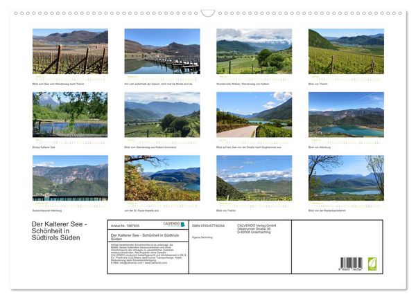 Produktbild: Der Kalterer See - Sch&ouml;nheit in S&uuml;dtirols S&uuml;den (Wandkalender 2026 DIN A2 quer), CALVENDO Monatskalender