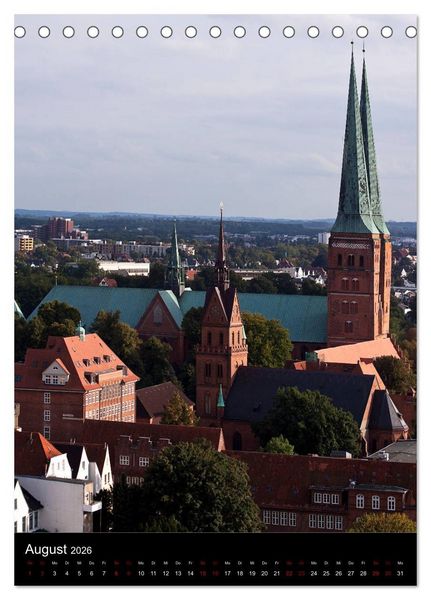 Produktbild: L&uuml;beck - Hansesch&ouml;nheit in Insellage (Tischkalender 2026 DIN A5 hoch), CALVENDO Monatskalender