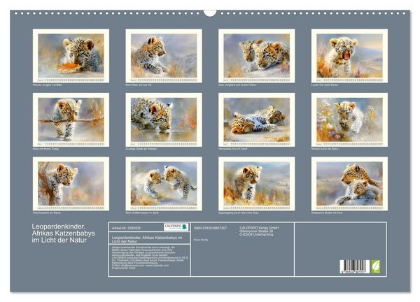 Produktbild: Leopardenkinder. Afrikas Katzenbabys im Licht der Natur (Wandkalender 2027 DIN A2 quer), CALVENDO Monatskalender