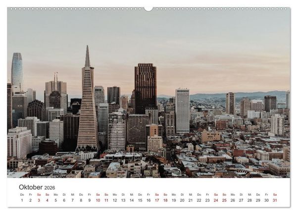 Produktbild: San Francisco - Die Heimat der Golden Gate Bridge. (hochwertiger Premium Wandkalender 2026 DIN A2 quer), Kunstdruck in Hochglanz
