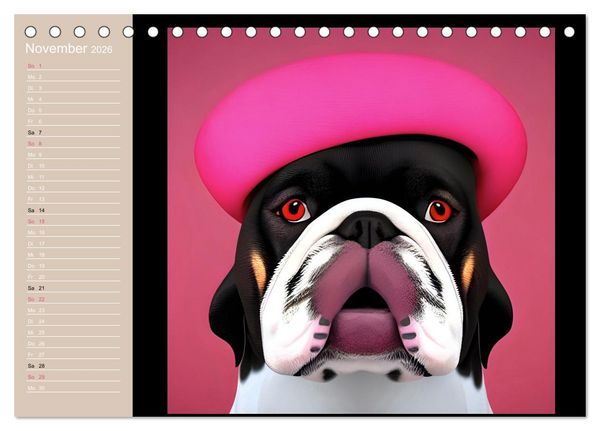 Produktbild: Graphic PoP Art Bulldogge (Tischkalender 2026 DIN A5 quer), CALVENDO Monatskalender