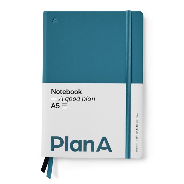 Produktbild: Notizbuch A5 Hardcover Liniert Pacific Blue