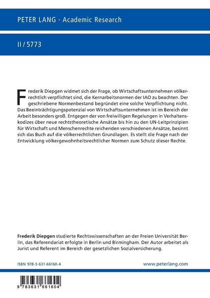 Produktbild: Verpflichtungen wirtschaftlicher Akteure zur Beachtung der Kernarbeitsrechte der Internationalen Arbeitsorganisation