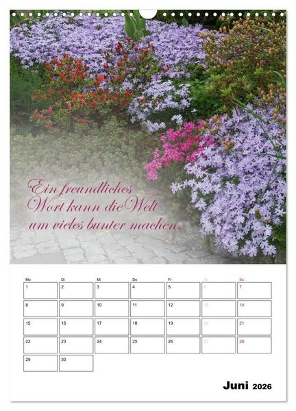 Produktbild: Sch&ouml;ne Spr&uuml;che f&uuml;r Dein ganzes Jahr (Wandkalender 2026 DIN A3 hoch), CALVENDO Monatskalender