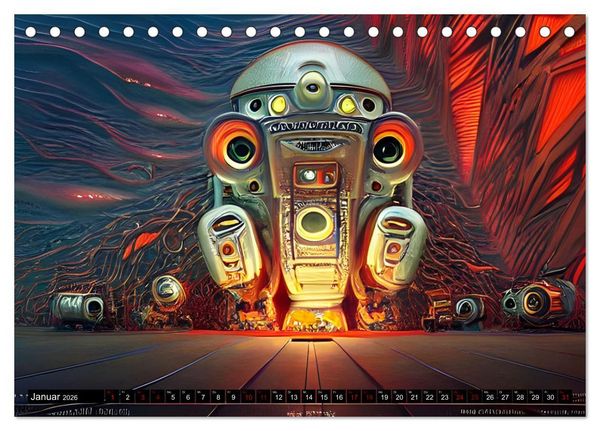 Produktbild: Roboter - Computertr&auml;ume aus der KI (Tischkalender 2026 DIN A5 quer), CALVENDO Monatskalender
