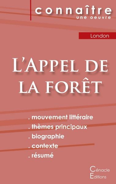 Produktbild: Fiche de lecture L'Appel de la for&ecirc;t de Jack London (analyse litt&eacute;raire de r&eacute;f&eacute;rence et r&eacute;sum&eacute; complet)