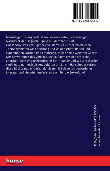 Produktbild: N&uuml;rnberger Gesangbuch