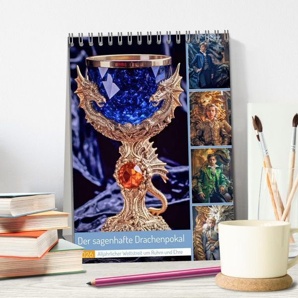 Produktbild: Der sagenhafte Drachenpokal (Tischkalender 2026 DIN A5 hoch), CALVENDO Monatskalender