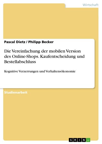 Produktbild: Die Vereinfachung der mobilen Version des Online-Shops. Kaufentscheidung und Bestellabschluss