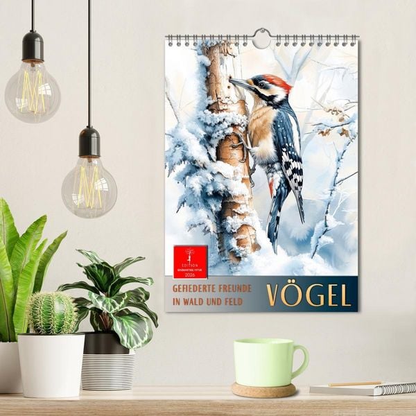 Produktbild: V&ouml;gel - gefiederte Freunde in Wald und Feld (Wandkalender 2026 DIN A4 hoch), CALVENDO Monatskalender