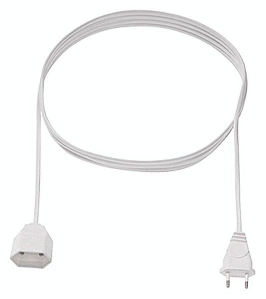 Bachmann 233.286 Strom Verlängerungskabel 2.5A Weiß 5.00m H03VVH2-F 2X 0,75mm²