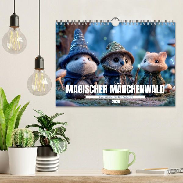 Produktbild: Magischer M&auml;rchenwald - Kinderkalender mit Tier-Zauberern (Wandkalender 2026 DIN A4 quer), CALVENDO Monatskalender