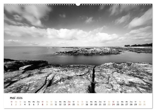 Produktbild: Terres de contraste &ndash; Une ann&eacute;e en monochrome (Calendrier mural 2026 DIN A2 vertical) calendrier de bureau