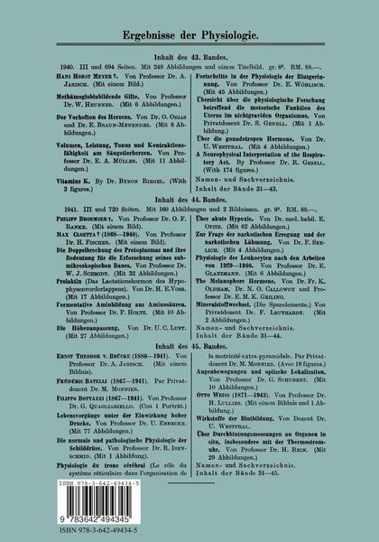 Produktbild: Ergebnisse der Physiologie Biologischen Chemie und Experimentellen Pharmakologie