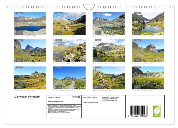 Produktbild: Die wilden Pyren&auml;en (Wandkalender 2026 DIN A4 quer), CALVENDO Monatskalender