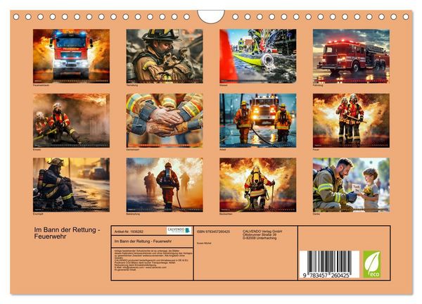 Produktbild: Im Bann der Rettung - Feuerwehr (Wandkalender 2026 DIN A4 quer), CALVENDO Monatskalender