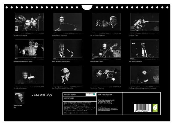 Produktbild: Jazz onstage (Wandkalender 2026 DIN A4 quer), CALVENDO Monatskalender