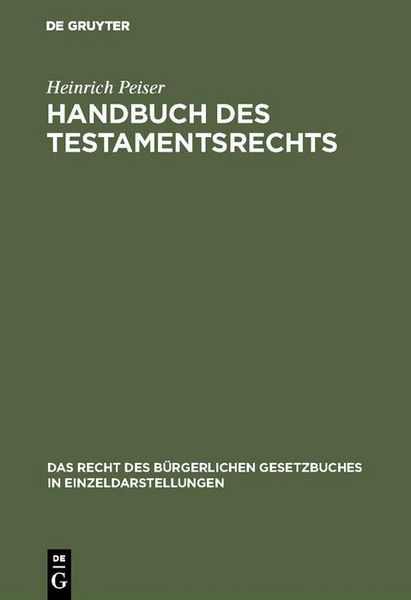 Produktbild: Handbuch des Testamentsrechts