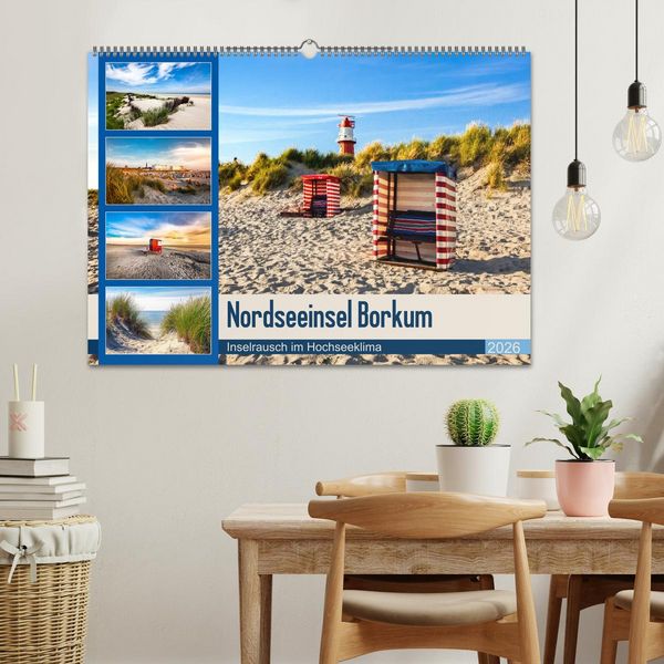 Produktbild: Nordseeinsel Borkum - Inselrausch im Hochseeklima (Wandkalender 2026 DIN A2 quer), CALVENDO Monatskalender