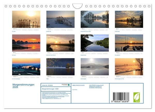 Produktbild: Morgenstimmungen 2026 (Wandkalender 2026 DIN A4 quer), CALVENDO Monatskalender